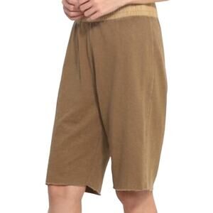 James Perse Boyfriend Short French Terry High Rise Knee Length Casual Tan 3 L